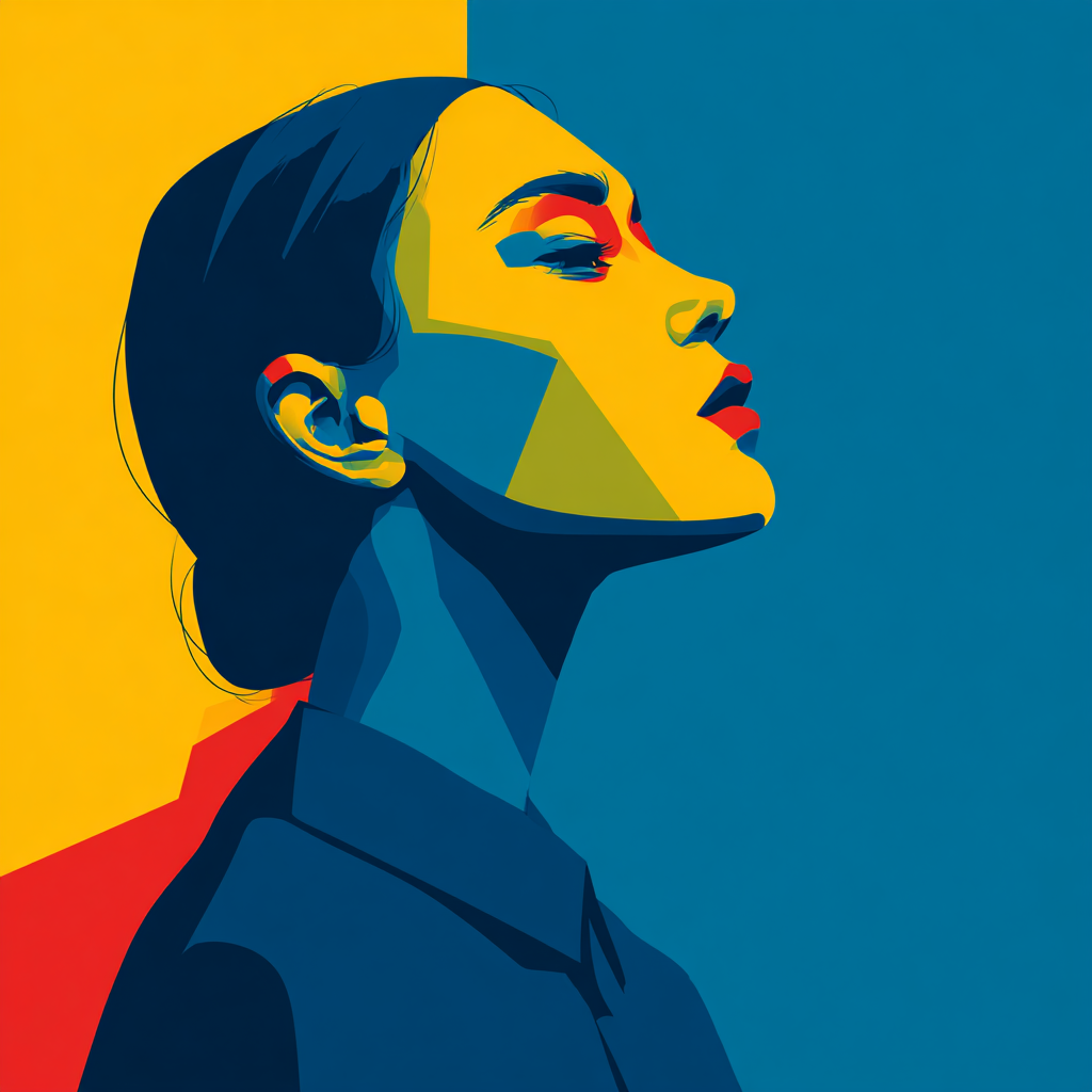 Flat Design portrait 1 example