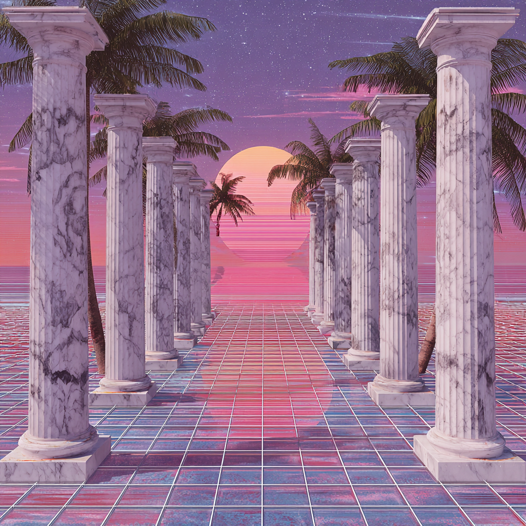 Vaporwave landscape 2 example