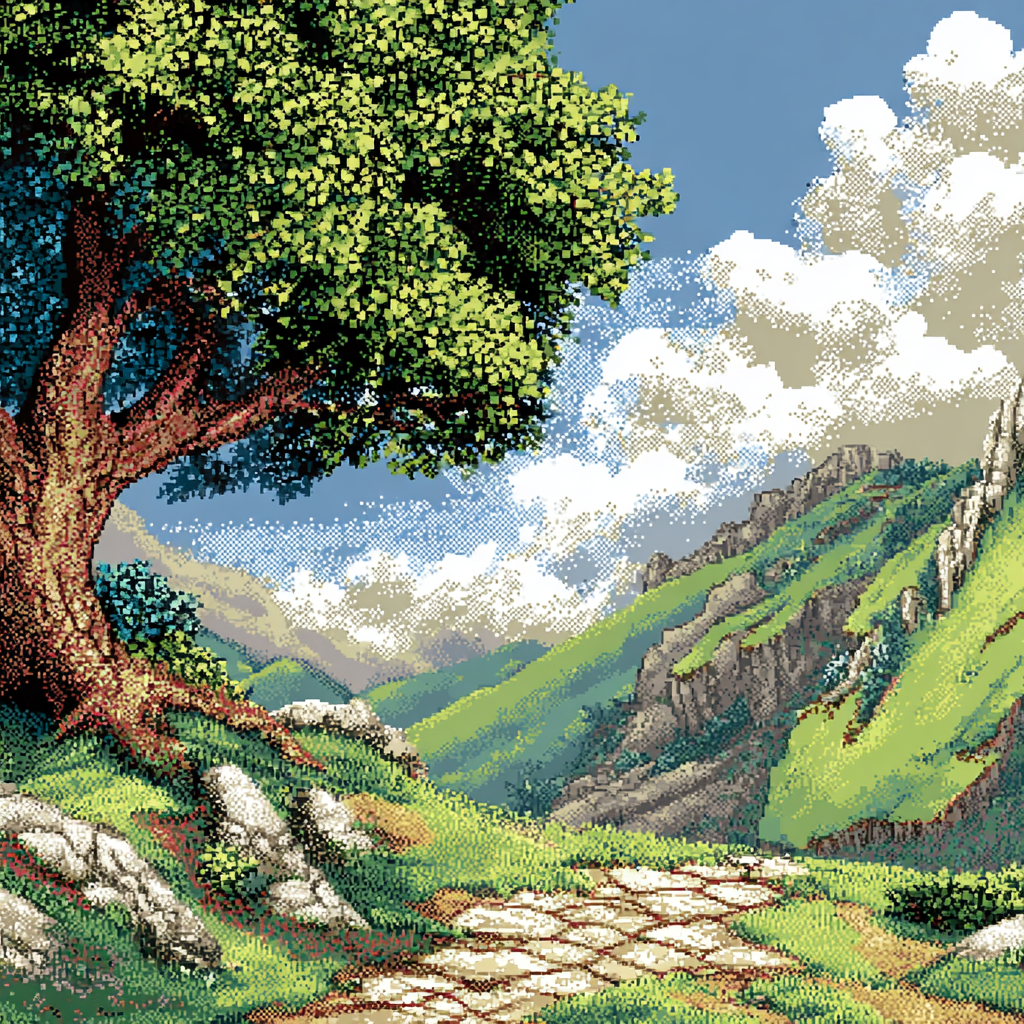 Pixel Art landscape 2 example