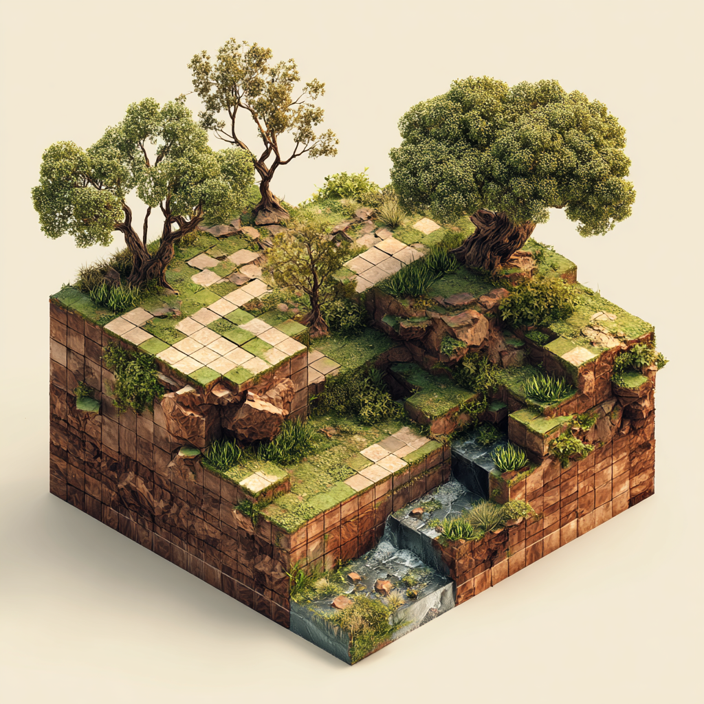 Isometric 3D landscape 1 example
