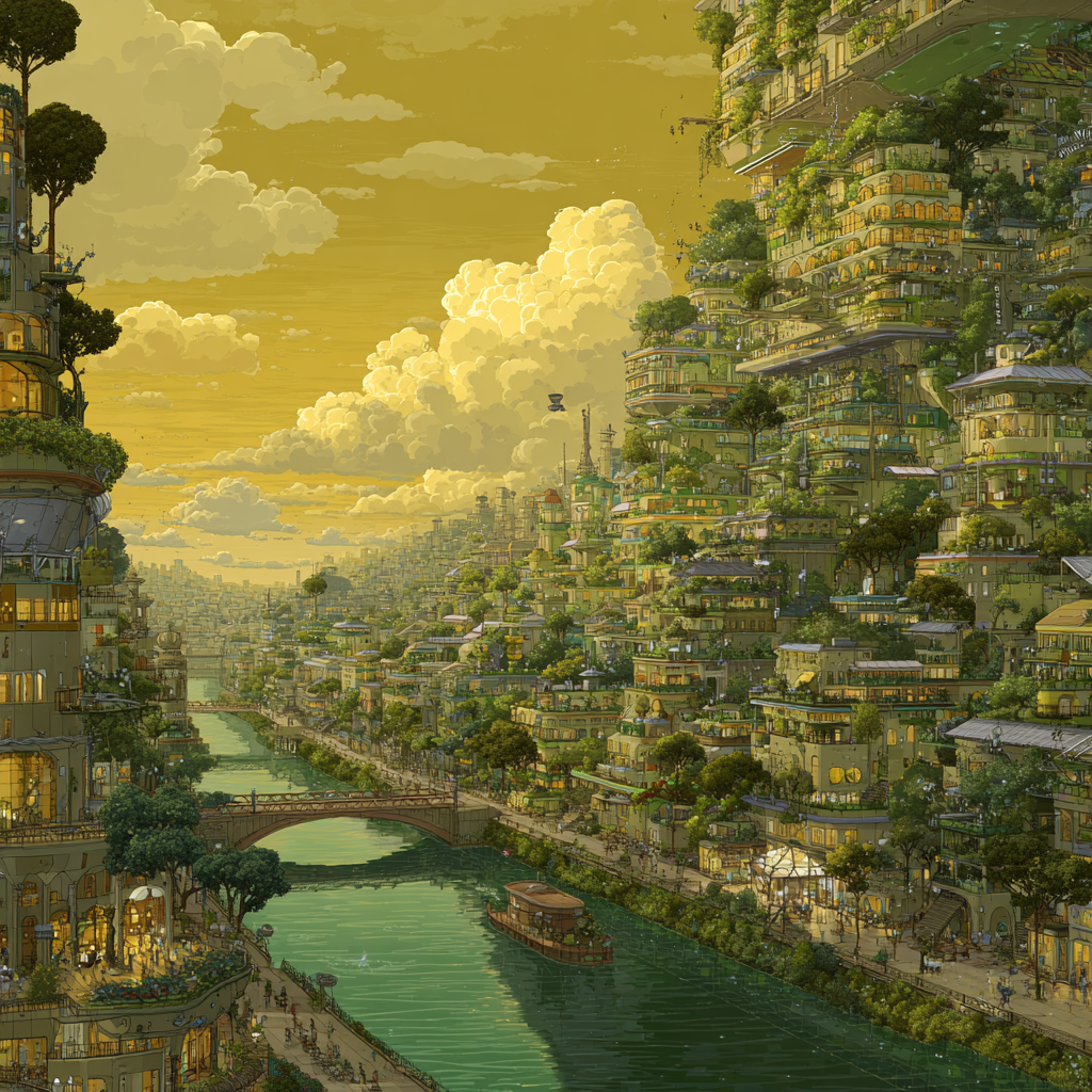 Solarpunk landscape 1 example