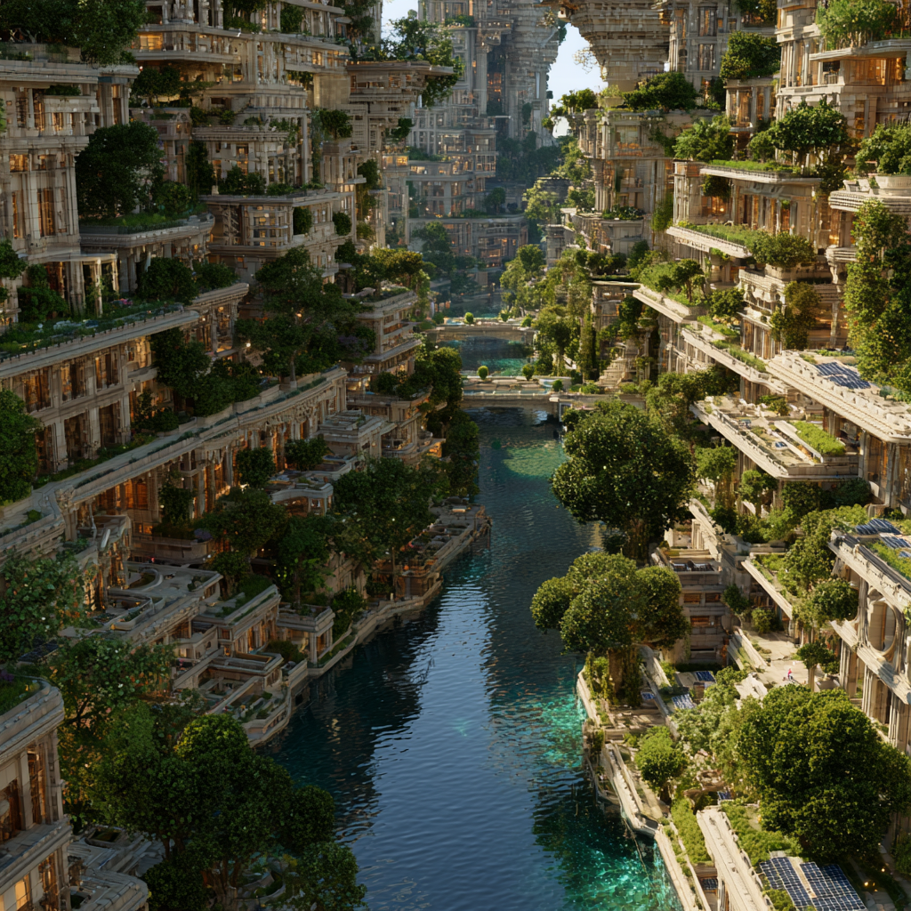 Solarpunk landscape 2 example